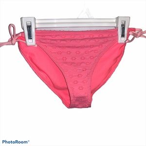 Abercrombie Swim girls XL Knotted Floral Jacquard Openwork Eyelet bikini bottom